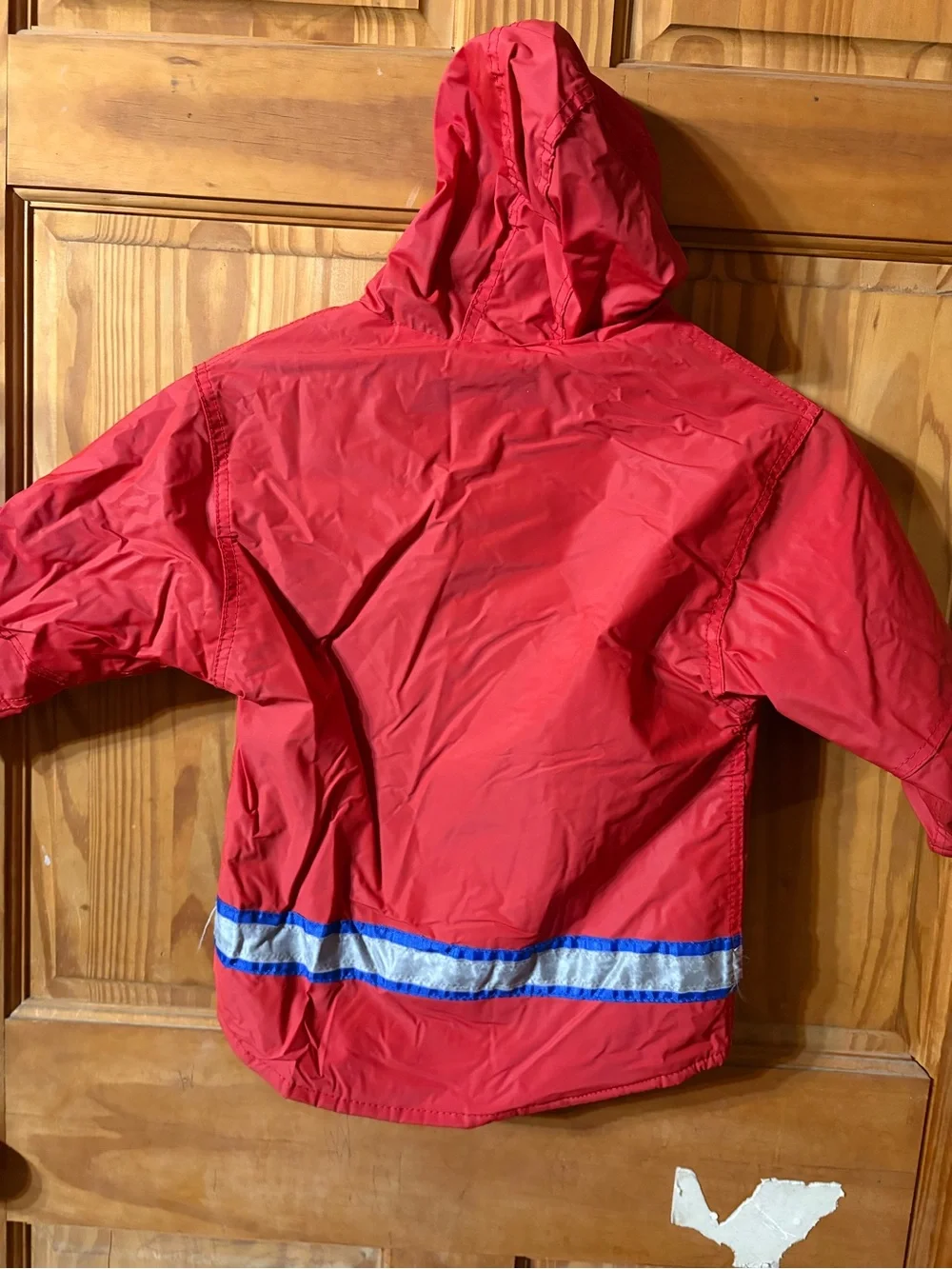 Wippette Red Kids Jacket with Blue Lining and Yellow Zippers